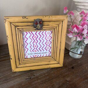Holly Robinson Peete Photo Picture Frame with Owl Embellishment Farmhouse